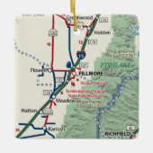 Fillmore Utah Karte Keramikornament (Vorderseite)