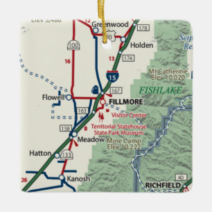 Fillmore Utah Karte Keramikornament