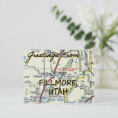 Fillmore Utah Vintag Postkarte (Stehend Vorderseite)