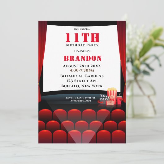 Film 11. Geburtstagsparty Einladungen (Stehend Vorderseite)