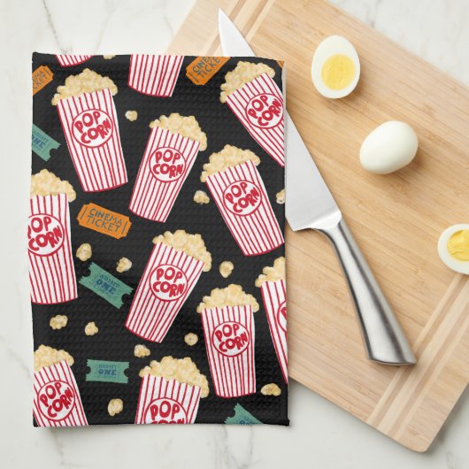 Film Buffs Popcorn und Filmnacht Geschirrtuch (Viertel Falte)