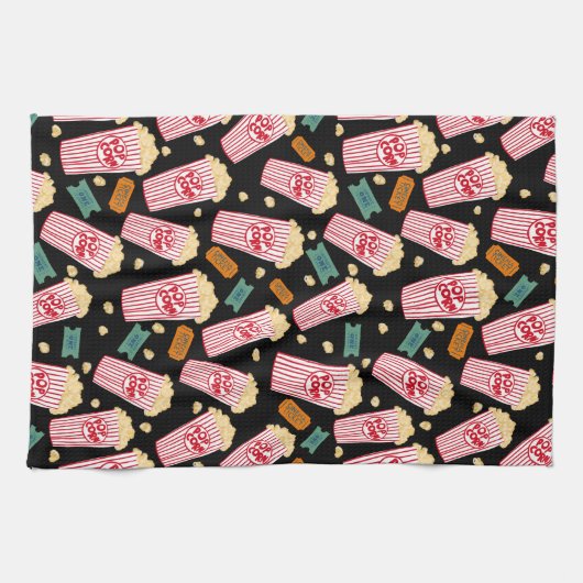 Film Buffs Popcorn und Filmnacht Geschirrtuch (Horizontal)