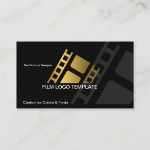 Film Business Card Design Metallic Gold Film Strip Visitenkarte