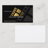 Film Business Card Design Metallic Gold Film Strip Visitenkarte (Vorne/Hinten)