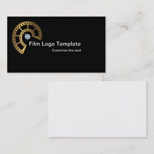Film Business Card Design Metallic Gold Film Strip Visitenkarte (Vorne/Hinten)