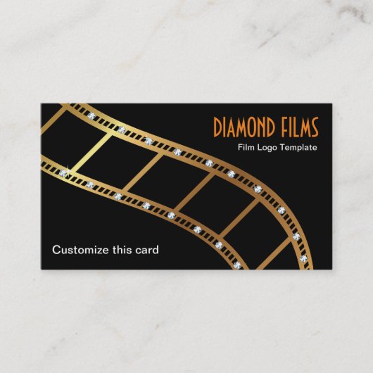 Film Business Card Design Metallischer Gold Film S Visitenkarte (Vorderseite)