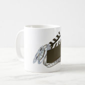 Film clapperboard und Filmspule Kaffeetasse (Vorderseite Links)