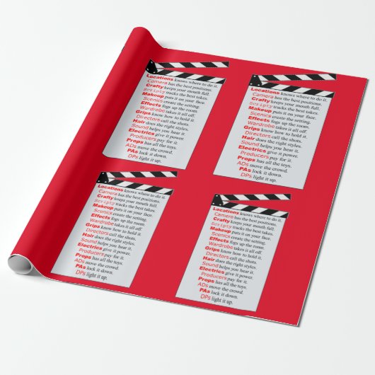 Film Crew verpackt es auf eine neue Filmidee Geschenkpapier (Ungerollt)