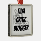 Film Critic Blogger Silbernes Ornament (Rechts)