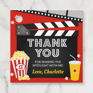Film Dankeschön Tags, Movie Night Gunst Tags Geschenkanhänger