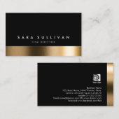 Film Director Bold Black Gold Business Card Visitenkarte (Vorne/Hinten)