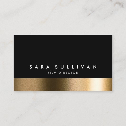 Film Director Bold Black Gold Business Card Visitenkarte (Vorderseite)