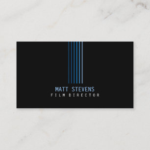 Film Director Business Card Blue Beams Visitenkarte