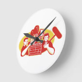 Film Director Movie Camera Clapper Soundman Runde Wanduhr (Winkel)