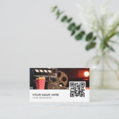 Film Director QR Code Business Car Visitenkarte (Stehend Vorderseite)