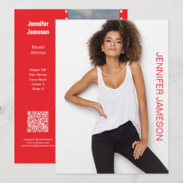 Film-Foto-Schauspieler-Model-Promo-Karte | QR-Code Einladung