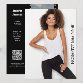 Film-Foto-Schauspieler-Model-Promo-Karte | QR-Code Einladung