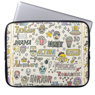 Film Genres. TV Shows, Serie Funny Doodle vintag Laptopschutzhülle