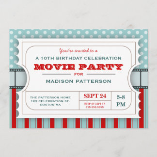 Film-Karten-Party-Geburtstags-Party-Aufnahme-Karte Einladung