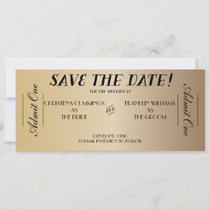 Film-Karten-Save the Date Mitteilung (Gold) Save The Date