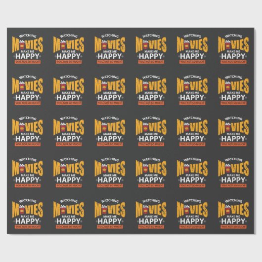 Film-Kino-glückliches Popcorn Geschenkpapier (Flach)