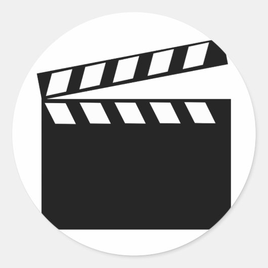 Film-Klapper Runder Aufkleber (Vorderseite)