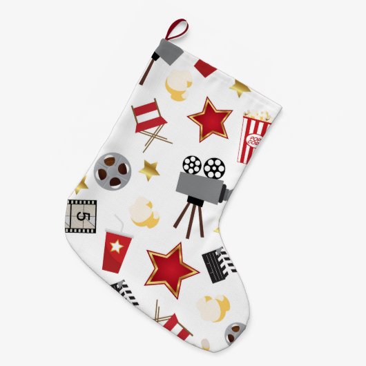 Film-Liebhaber-Muster Großer Weihnachtsstrumpf (Vorderansicht (hängend))