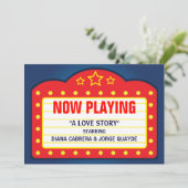 Film Marquee Hochzeitsfeier Einladung (Stehend Vorderseite)