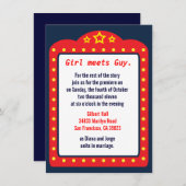 Film Marquee Theater Hochzeit Einladung (Vorne/Hinten)