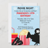 Film-Nachtgeburtstag Einladung (Vorderseite)