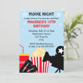 Film-Nachtgeburtstag Einladung (Stehend Vorderseite)