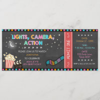 Film-Nachtgeburtstags-Einladungs-Filmkarte Party