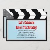 Film-Nachtgeburtstags-Party Einladung (Vorne/Hinten)