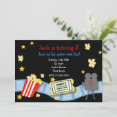 Film-Nachtgeburtstags-Party Einladungen (Stehend Vorderseite)