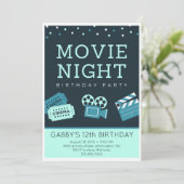 Film-Nachtgeburtstags-Party Einladungen (Stehend Vorderseite)