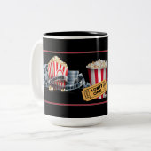 Film-Nachtpopcorn-schwarzer Kaffee-Tasse Zweifarbige Tasse (Vorderseite Links)