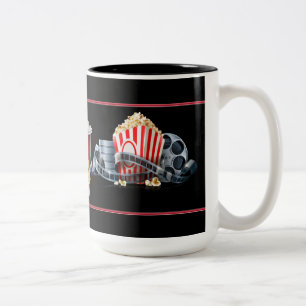 Film-Nachtpopcorn-schwarzer Kaffee-Tasse Zweifarbige Tasse