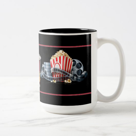 Film-Nachtpopcorn-schwarzer Kaffee-Tasse Zweifarbige Tasse (Rechts)