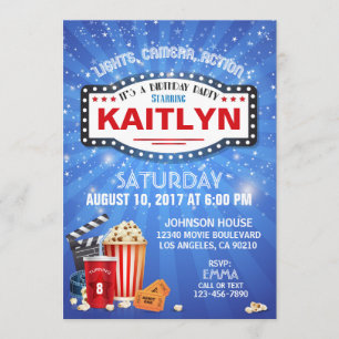 Film-Nachtschlaf über Geburtstags-Party Einladung