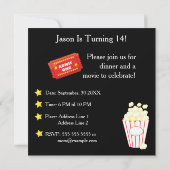 Film-Nachtthema-Party Einladung (Rückseite)