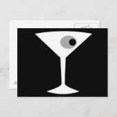 Film Noir Martini Glas Postkarte (Vorne/Hinten)