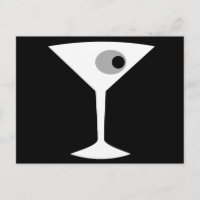 Film Noir Martini Glas Postkarte