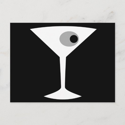 Film Noir Martini Glas Postkarte (Vorderseite)