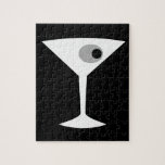 Film-Noir Martini-Glas-Puzzlespiel Puzzle<br><div class="desc">Dieses Film-Noir Martiniglaspuzzlespiel kennzeichnet einen schwarzen Hintergrund und das Bild einer weißen Silhouette eines Martini-Glases. Innerhalb des Glases ist eine prachtvolle graue Olive mit einem schwarzen Piment. Dieses ist ein Spaßpuzzlespiel für jeder,  das wünscht,  dass sie ein Charakter in einem klassischen Film waren. Gerüttelt nicht gerührt,  bitte!</div>