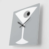 Film-Noir Martini-Glas-Wanduhr Quadratische Wanduhr (Winkel)