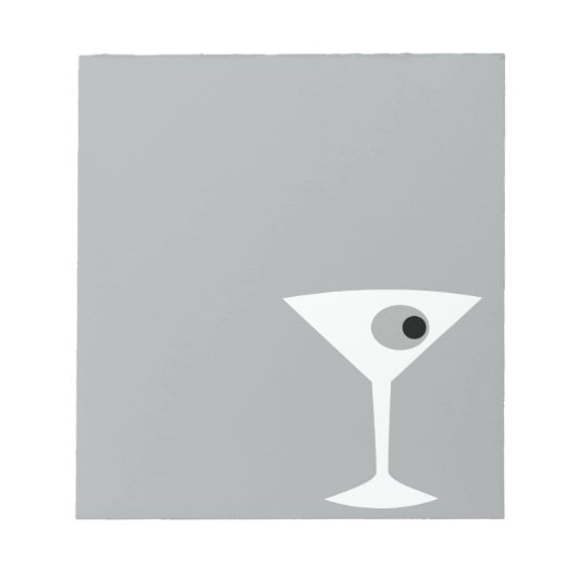 Film Noir Martini-GlasNotepad Notizblock (Vorderseite)