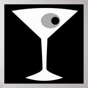 Film Noir Martini Glasposter Poster