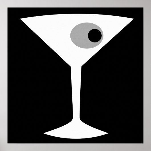 Film Noir Martini Glasposter Poster (Vorne)
