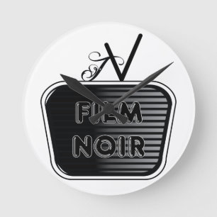Film Noir Runde Wanduhr
