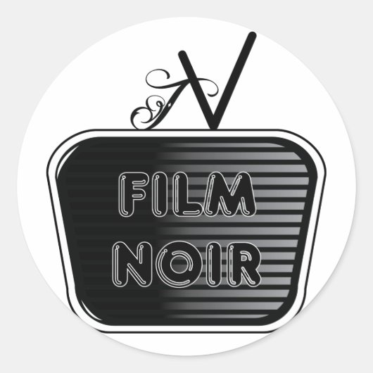 Film Noir Runder Aufkleber (Vorderseite)